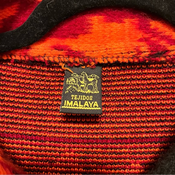 Vintage Tejidos Imalaya Wool Full Zip Jacket Unique Native American Wolf Gift - Picture 2 of 6